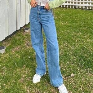 ABRAND JEANS 94 High & Wide Jeans Debbie Wash Sz 24 {Y13}